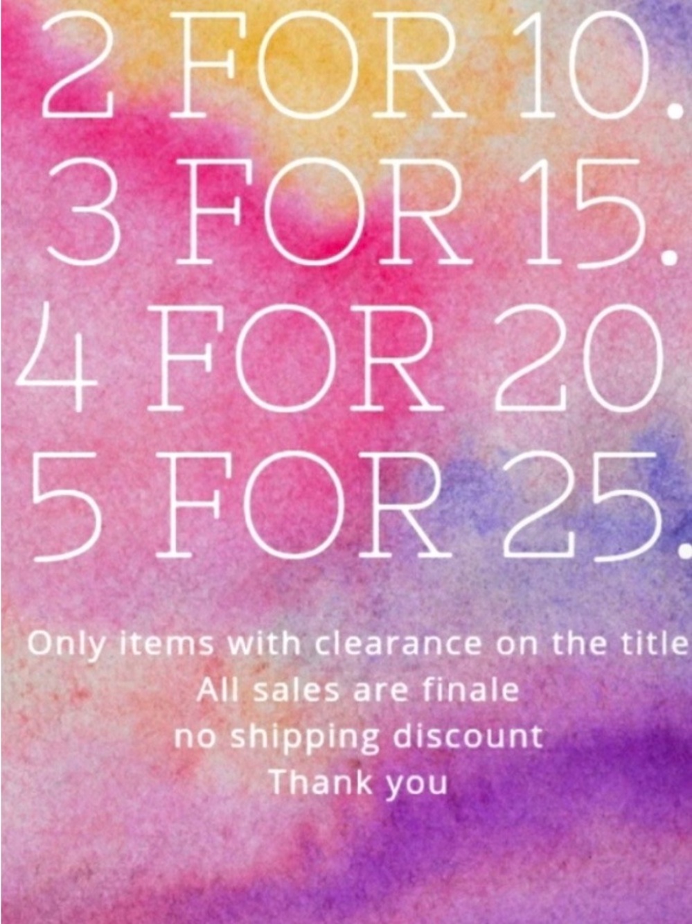 CLEARANCE SALE